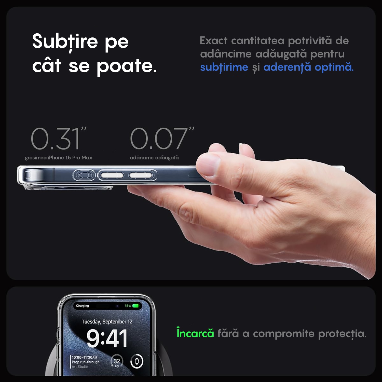 Husa compatibila cu Incarcarea Magsafe compatibila cu iPhone 15 Plus, CASEY STUDIOS™, de Protectie, Slim, pentru Incarcare Wireless, Margini Ridicate de Protectia Ecranului si a Camerelor