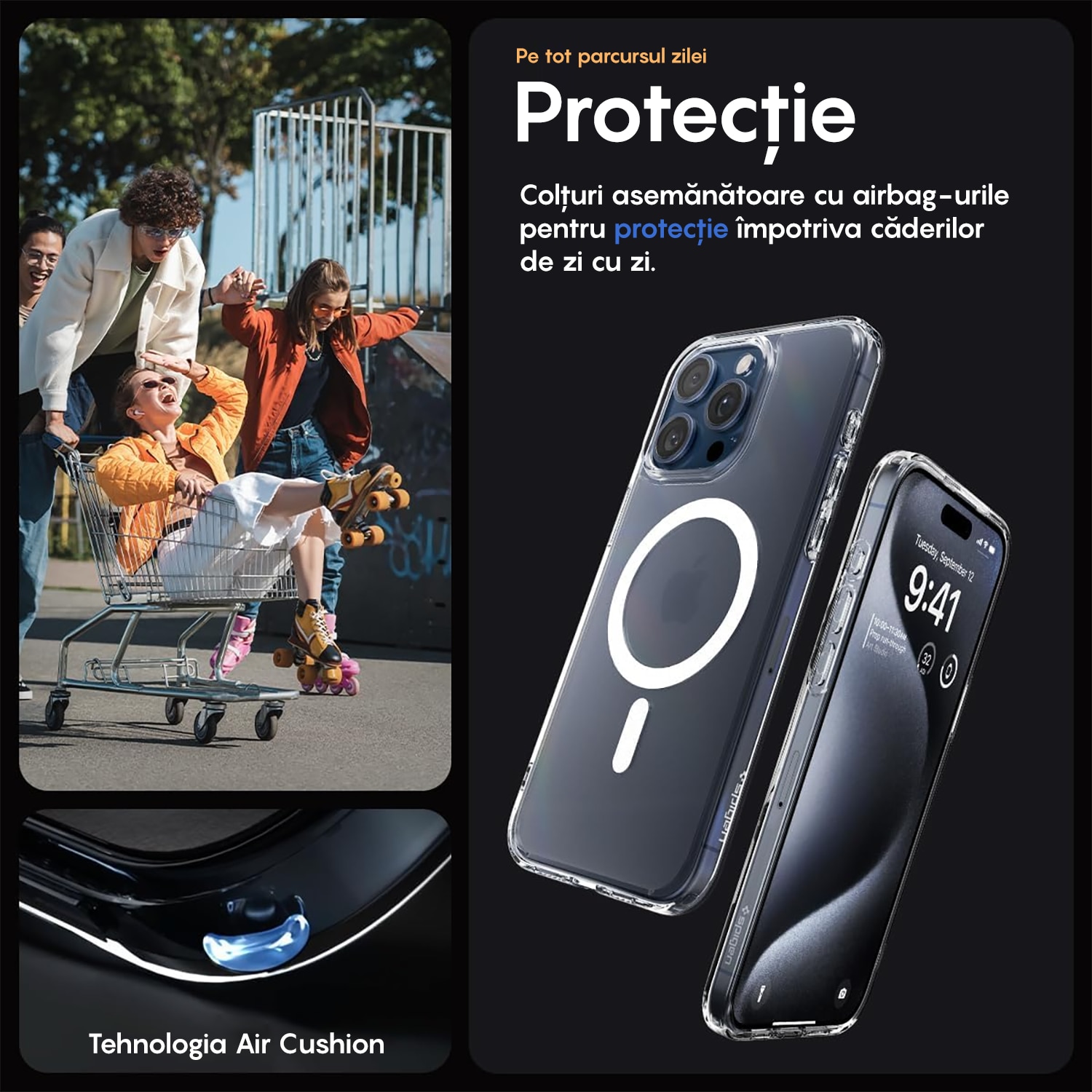 Husa compatibila cu Incarcarea Magsafe compatibila cu iPhone 15 Plus, CASEY STUDIOS™, de Protectie, Slim, pentru Incarcare Wireless, Margini Ridicate de Protectia Ecranului si a Camerelor