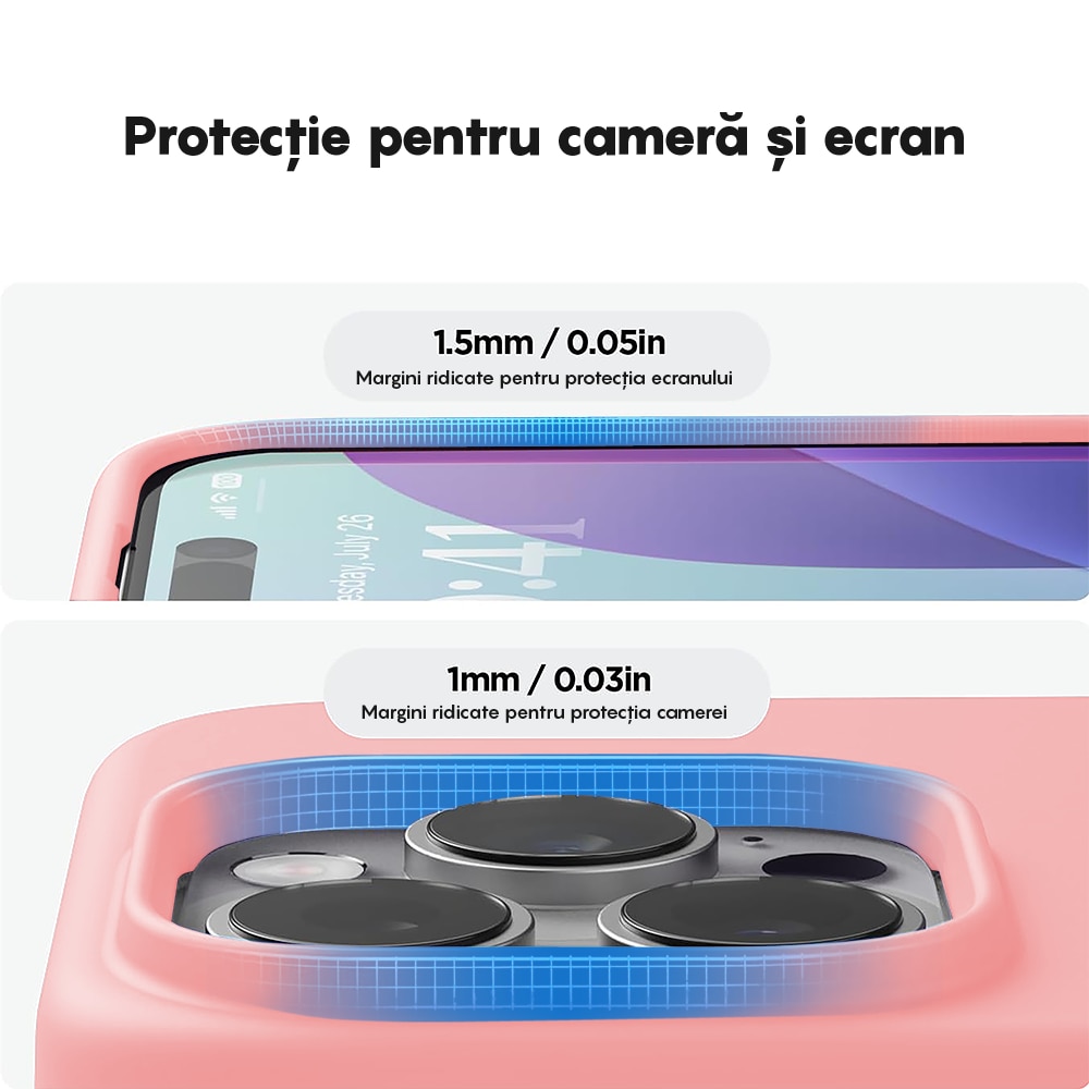 Husa CASEY STUDIOS™ compatibila cu iPhone 16 Pro, Soft Silicone Premium, Microfibra in Interior, Roz, de Protectie, Ultra Slim, pentru Incarcare Wireless, Margini Ridicate de Protectia Ecranului si a Camerelor