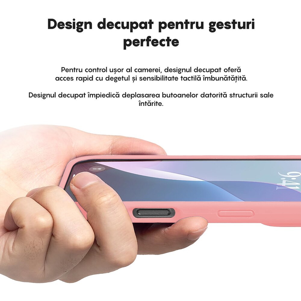 Husa CASEY STUDIOS™ compatibila cu iPhone 16 Pro, Soft Silicone Premium, Microfibra in Interior, Roz, de Protectie, Ultra Slim, pentru Incarcare Wireless, Margini Ridicate de Protectia Ecranului si a Camerelor