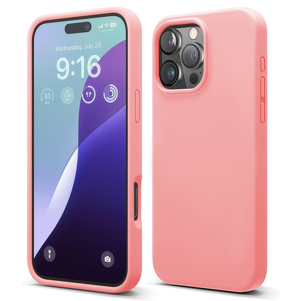 Husa CASEY STUDIOS™ compatibila cu iPhone 16 Pro, Soft Silicone Premium, Microfibra in Interior, Roz, de Protectie, Ultra Slim, pentru Incarcare Wireless, Margini Ridicate de Protectia Ecranului si a Camerelor
