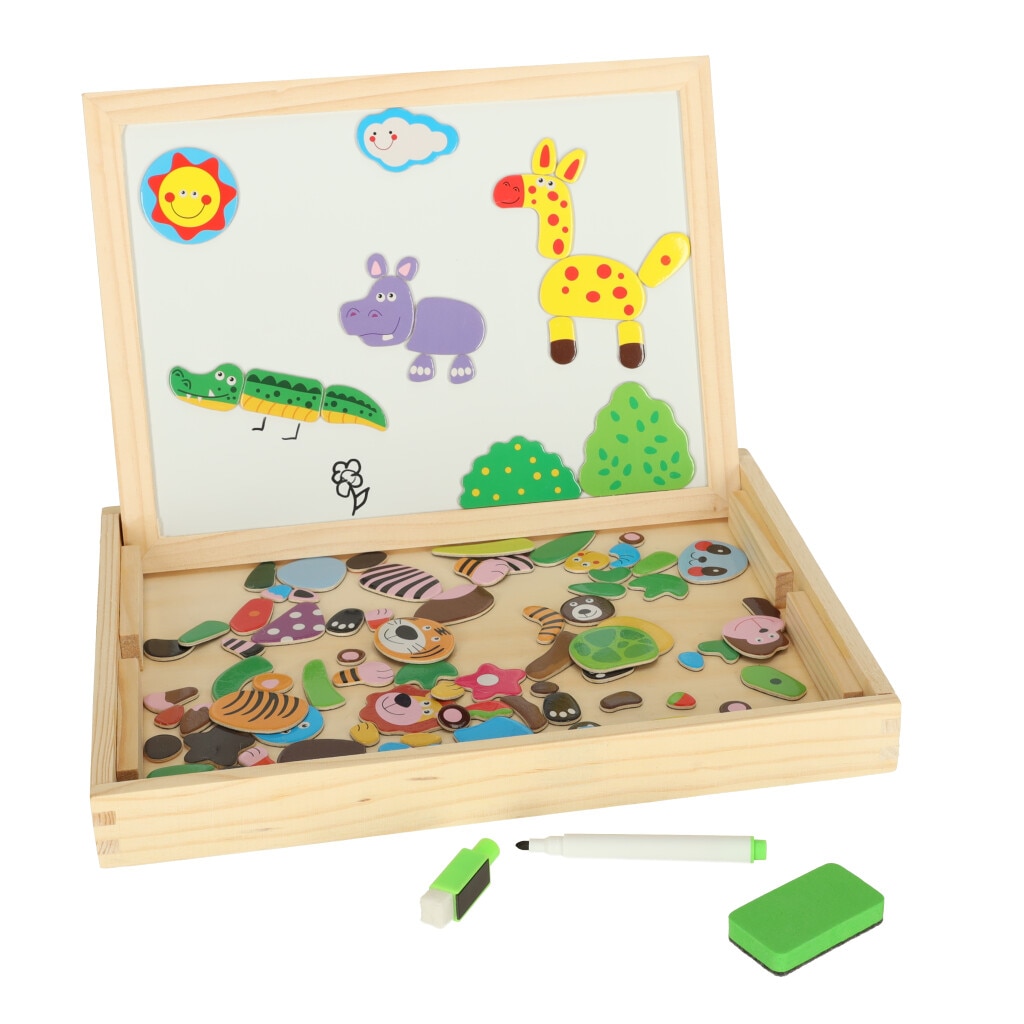 Magnetic Board Yoptote Puzzle Magnetico Tabla Din Lemn Fata-verso