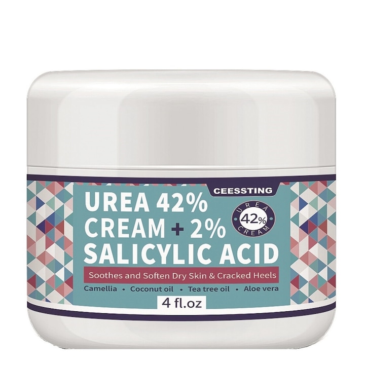 Крем за крака с натурални съставки Urea Cream, за подхранване, овлажняване, омекотяване и възстановяване на суха и напукана кожа, Алое Вера, глицерин, зелен чай, Envisha, 120 g