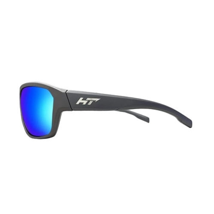Мъжки слънчеви очила Hype Tackle Stealth Matt Grey Blue Mirror, полярни, с UV400 филтър, комплект с калъф и неопренова каишка