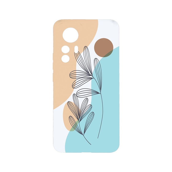 BestCase 1.2mm Szilikon telefontok, kompatibilis modell Xiaomi Redmi Note 12S, Abstract Flower, Kamera Védelem, Mikroszálas puha belső, PB 1501