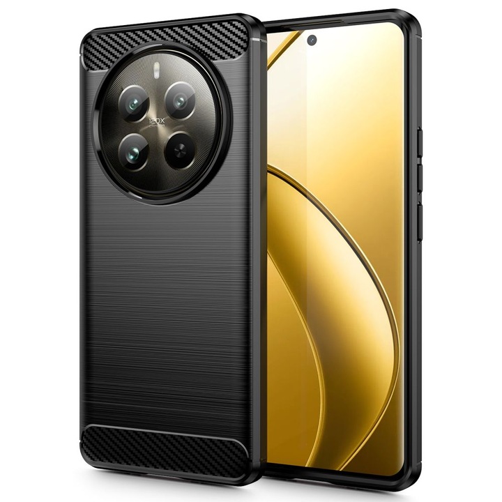 Кейс за Realme 12 Pro / 12 Pro+ Liquid Carbon Silicone черен