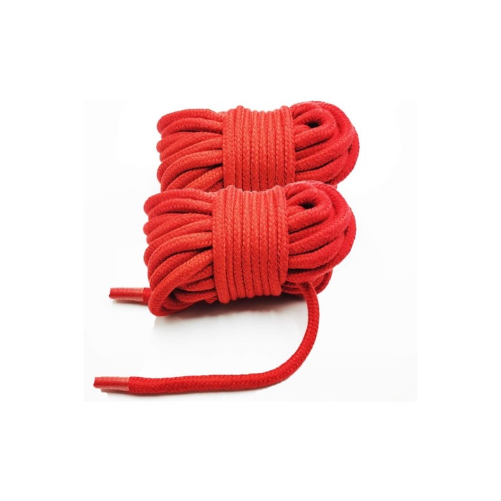 Szett Dekoratív zsinór, kötél típusú, puha pamutból, 2 db, Multifunkcionális, Piros, 10 mx 8 mm