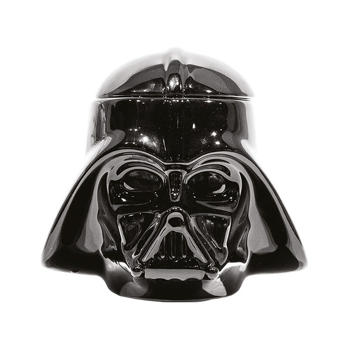 Cana 3D cu capac Star Wars, Darth Vader, 530 ml, negru