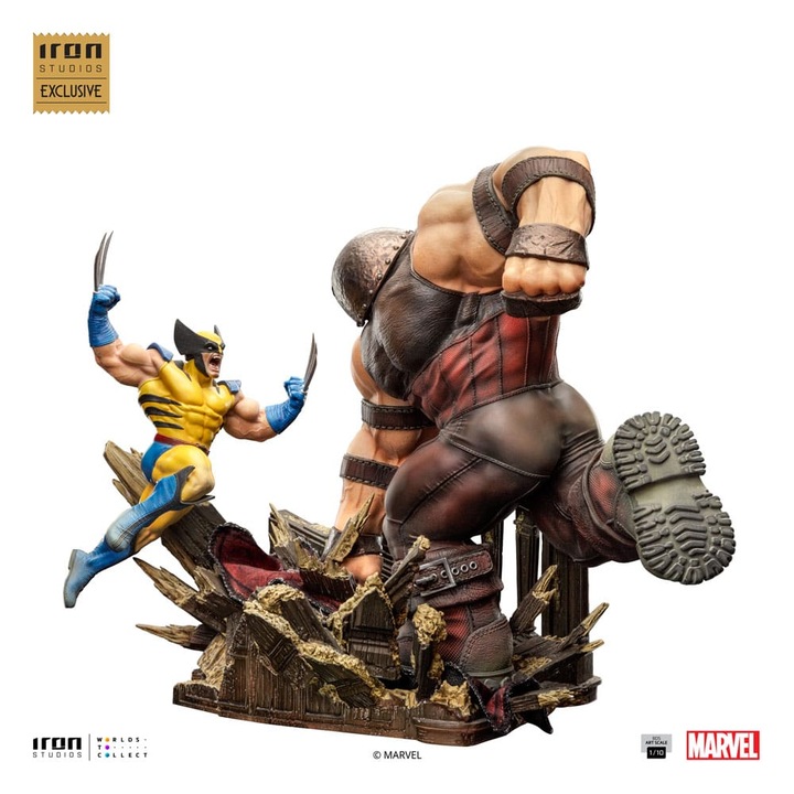 Фигурина Marvel BDS Art Scale 1/10 Върколак срещу Джъгърнаут, многоцветна, лимитирана серия 750 броя