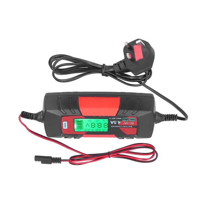 Jormftte SM3-WP-5 autó akkumulátortöltő, 6V/12V, IP65 védelem, téli üzemmód, 1.2Ah-120Ah