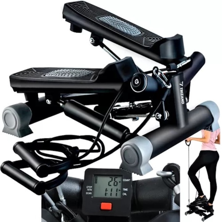 Степер Trizand с връзки, 120кг, 40х37х18см, LCD
