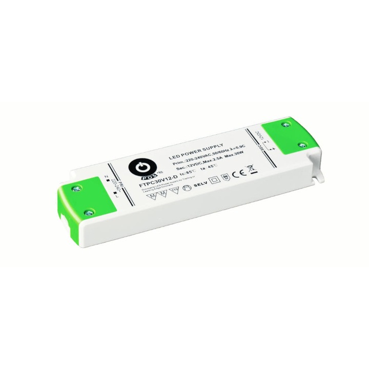 Sursa de alimentare POS, LED 12V 2.5A, 30W, 159x46x18mm, cu functie de dimming