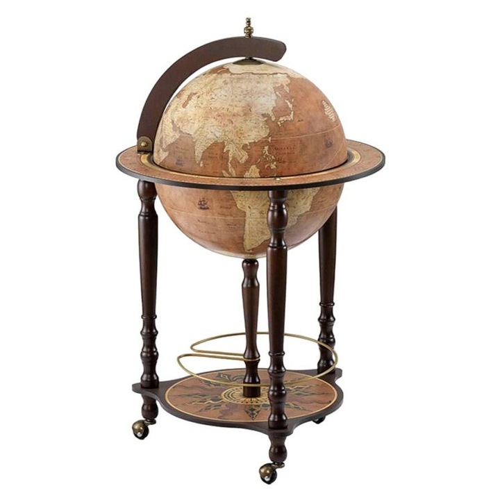 Глобус бар 'Da Vinci Rust', Zoffoli, Wood, 4 колела, Multicolor