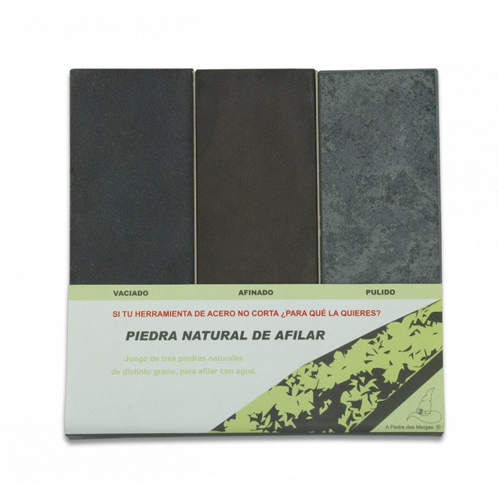 Set accesorii cutite Albainox, 3 petre akonismatos, 700/1200/4000, 1100 gr.