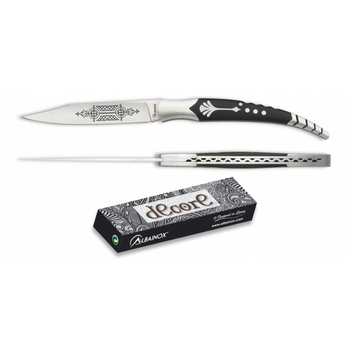 Briceag Albainox 19788, lama cu laser, maner sintetic, negru