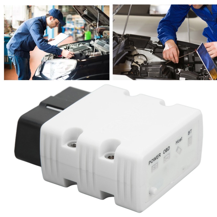 OBD2 Bluetooth скенер, Jormftte, адаптер за автомобилна диагностика, поддържа много езици, ABS материал, съвместим с Android