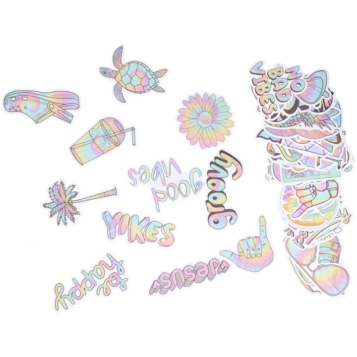 50 db-os graffiti dekoratív matrica szett, Jormftte, tarka, autóhoz, gördeszkához, laptophoz, poggyászhoz