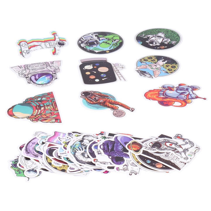 50 db Spaceman dekoratív vinil matrica készlet, Jormftte, többszínű, 50x50 cm