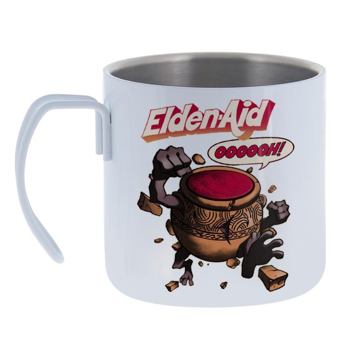 Cana din inox, Elden Ring, 400ml, dublu perete, pentru bauturi calde si reci