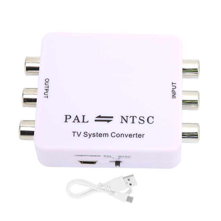 Convertor de format PAL/NTSC Mini PAL NTSC Convertor de conversie reciproca Adaptor pentru player/recorder DVD si diverse sisteme TV