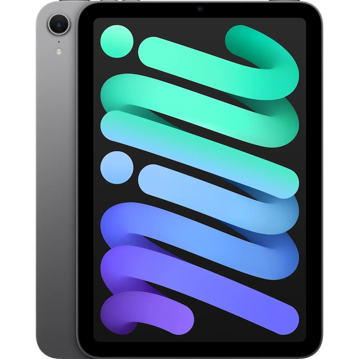 Таблет Apple iPad mini 7, Space Gray с процесор 2x Apple A17 (3.8 GHz) + 4x Apple A17 (2.1 GHz), 8 GB, 128 GB, IPadOS 18, Сив