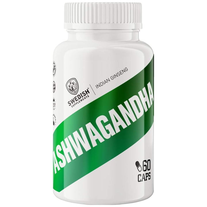 Supliment alimentar, SWEDISH Supplements, Ashwagandha Extract 400 mg, 60 capsule