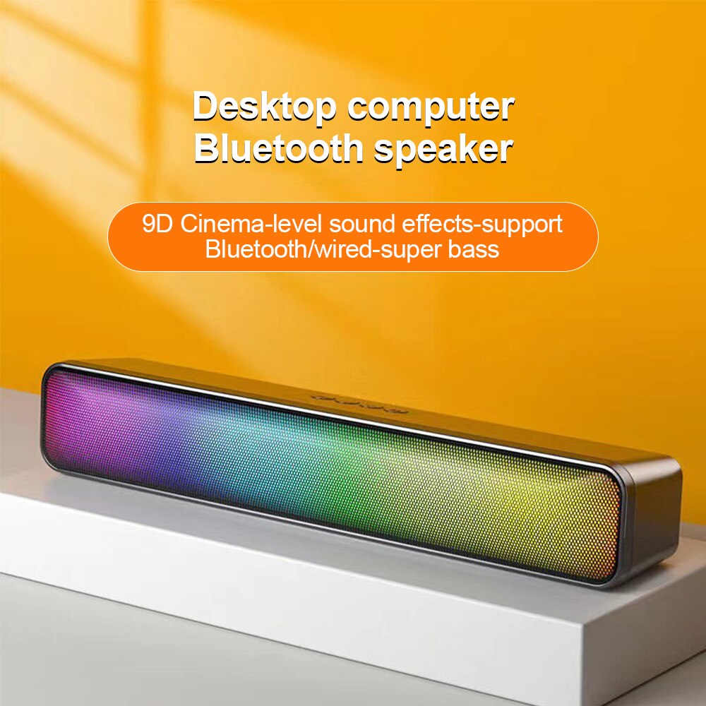 Boxa computer, JESWO, sunet Hi-Fi, Bluetooth 5.0, lumini RGB, negru ...