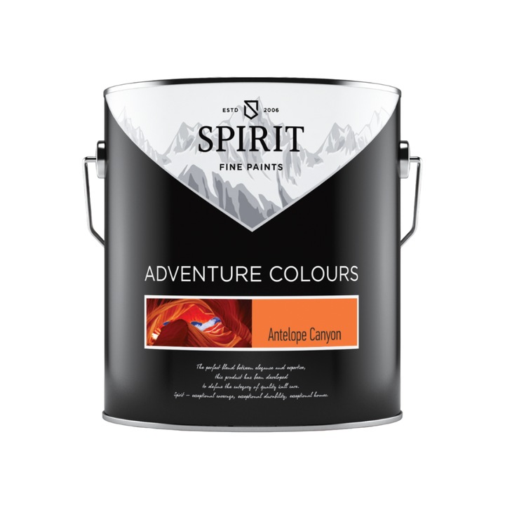 Vopsea de perete Spirit Adventure Colors Antelope Canyon, usor de intretinut si de curatat, 2,5 L, portocaliu