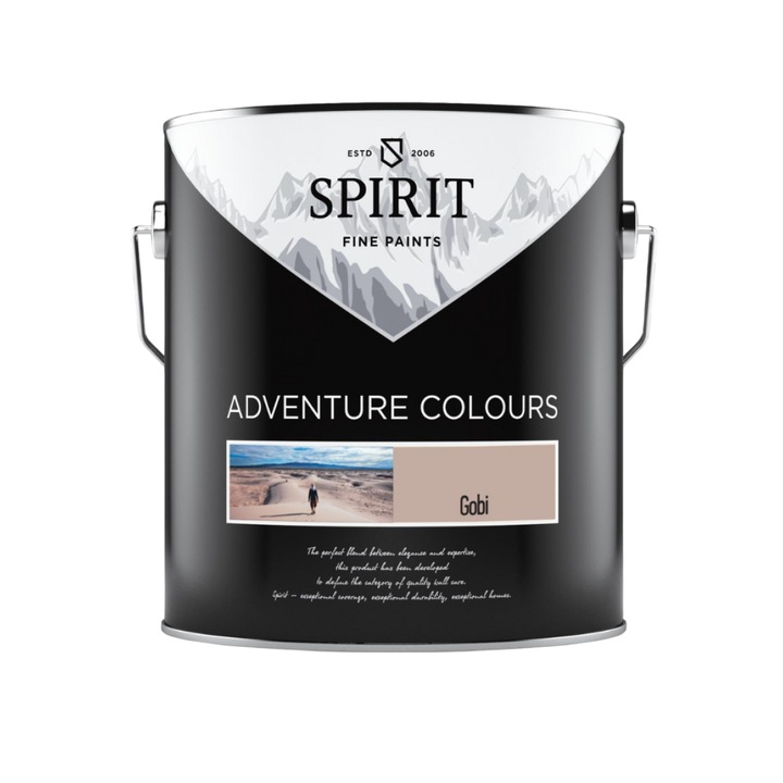 Vopsea de perete Spirit Adventure Colors Gobi Color, usor de intretinut si de curatat, 2,5 L, Bej nisip