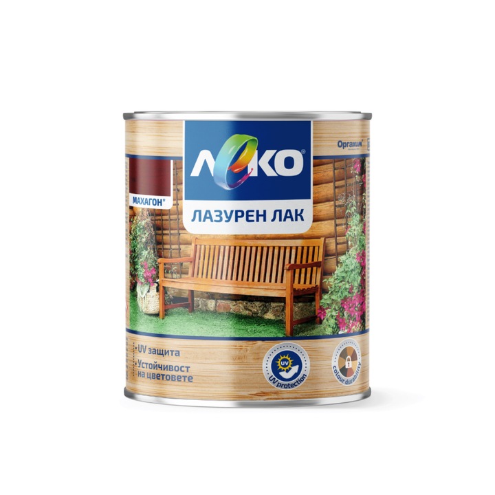 Lac azur pentru lemn, Leko, 2,5 L, Mahon