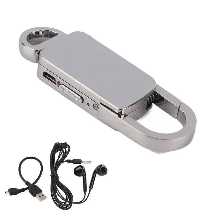 Цифров диктофон Mmgoqqt, 16GB, метал, разстояние на запис 8m, MP3/WMA/WAV аудио формат