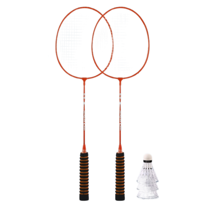 Set rachete badminton, portocaliu, 66cm, durabile pentru adulti si copii, Trimite 3 rachete de badminton si huse de rachete, racheta super usoara, durabila, racheta de badminton din aliaj de aluminiu, rezistenta ridicata, prindere confortabila
