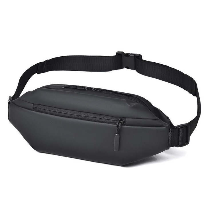 Мъжка чанта за през рамо, JENUOS®, crossbody, ежедневна, регулируема презрамка, просторна, лека, водоустойчива, черна