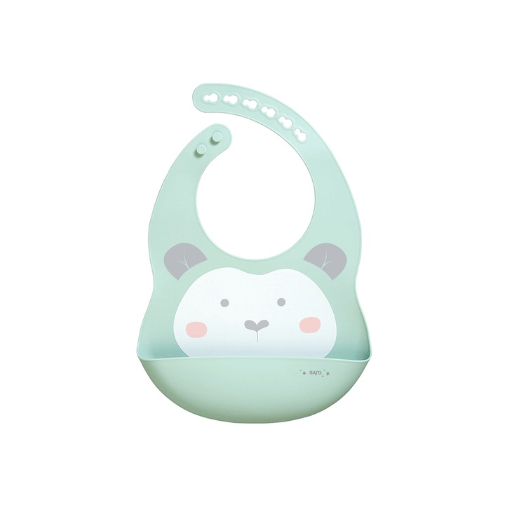 Baveta din silicon cu buzunar, ajustabila, Sweet & Fun, mint