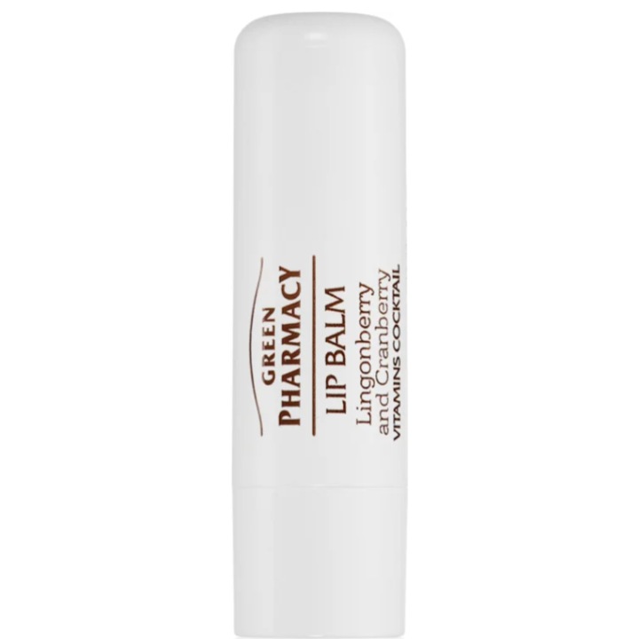 Balsam de buze nutritiv vindeca buzele crapate Green Pharmacy Lip Care Lingonberry and Cranberry SPF 10 3.6 ml