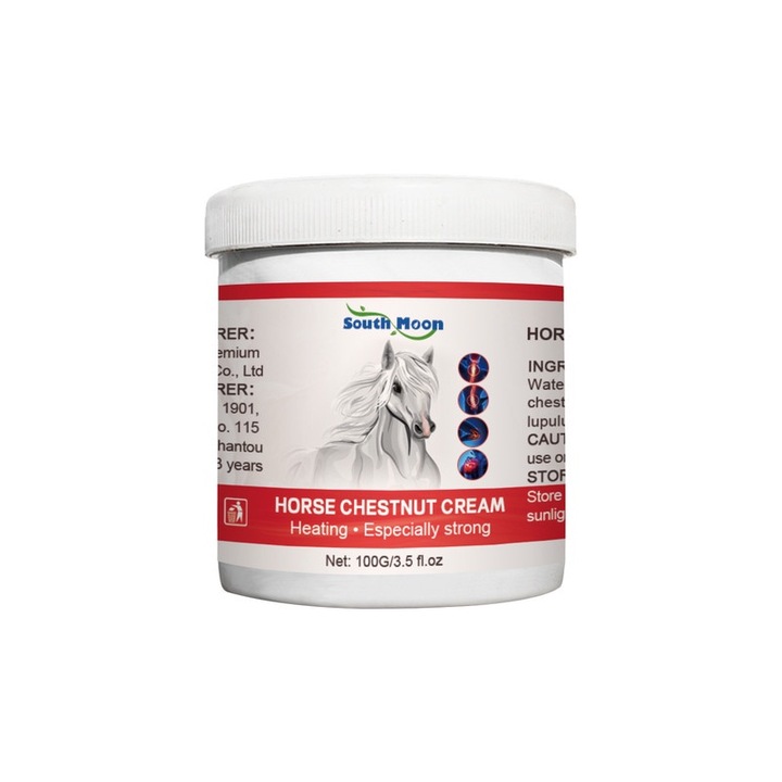 Crema de castan salbatic pentru masaj, South moon, combate durerile articulare si musculare, 100g, 6.2x5.7cm