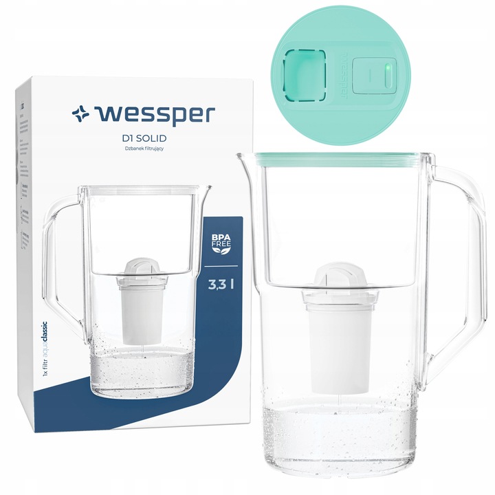 Комплект кана за филтриране Wessper D1 SOLID 3.3л с филтър Aquaclassic, мента