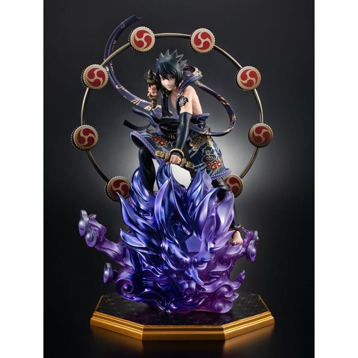 Figurina Sasuke Uchiha (Raijin Ver.), MegaHouse, 28cm, detalii ridicate, seria Precious G.E.M.