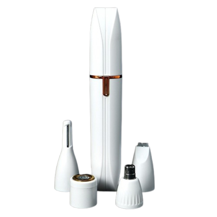 Комплект епилатор за лице и вежди, 4 в 1, USB зареждане, преносим мини тример, 4 режещи глави