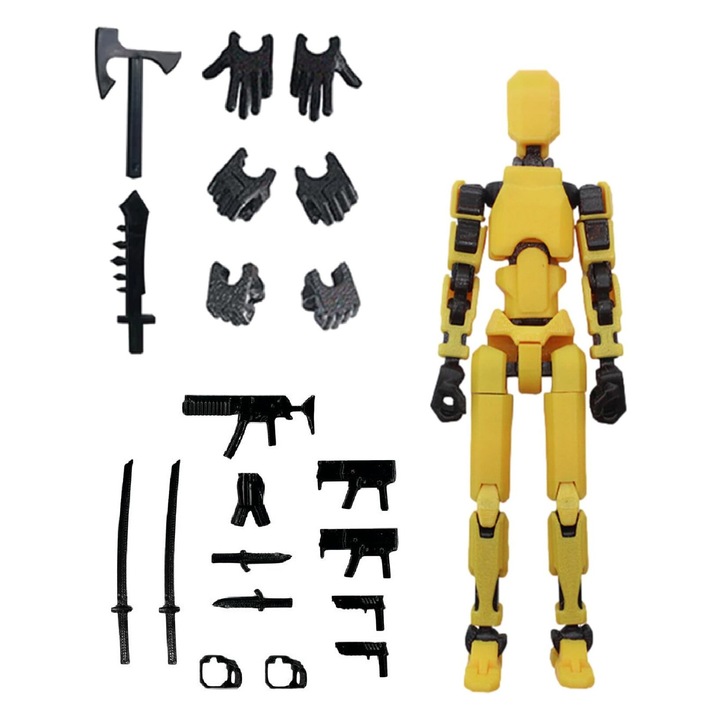 Фигурка 3D отпечатана на екшън робот IMALDI PRO®, жълта