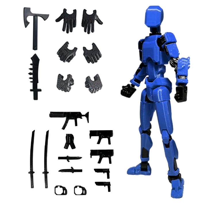 Фигурка на 3D отпечатан IMALDI PRO® Action Robot, син