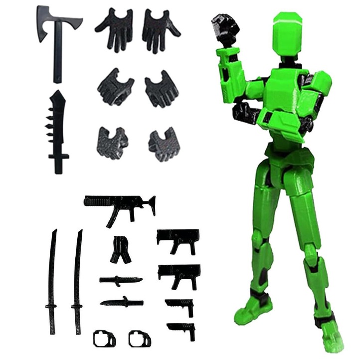 Фигурка на 3D отпечатан IMALDI PRO® Action Robot, зелен