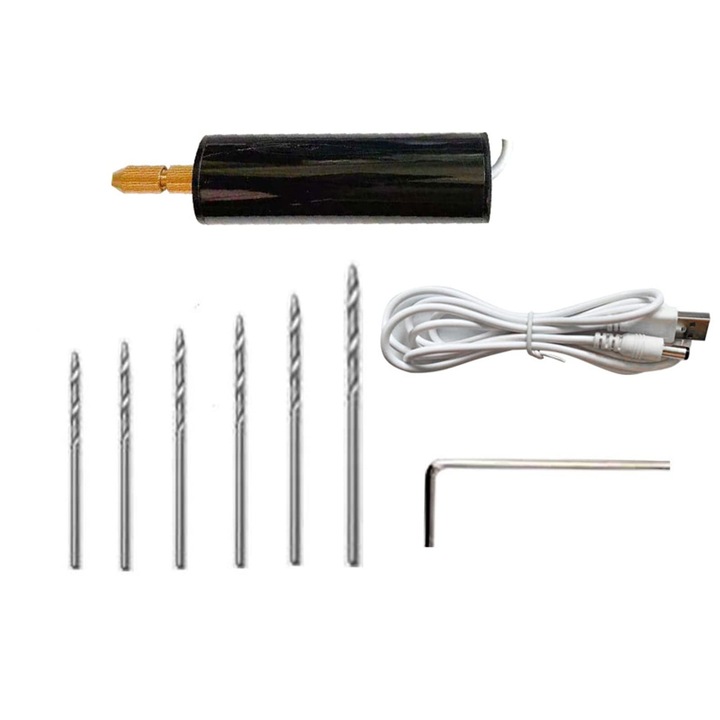 Gravírozó szerszám, Pousbo®, USB töltés, 220V, professzionális, jade gravírozáshoz, 0,7-1,2 mm, többszínű
