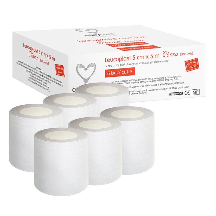Лейкопласт Easycare, От платно, За медицинска употреба, 5 см x 5 м, 6 ролки