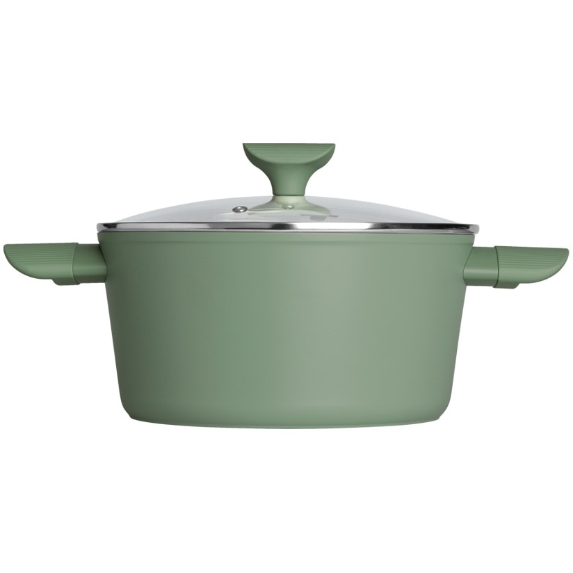 Cratita Fest Balance, aluminiu forjat, invelis antiaderent din ceramica, capac din sticla, 20cm