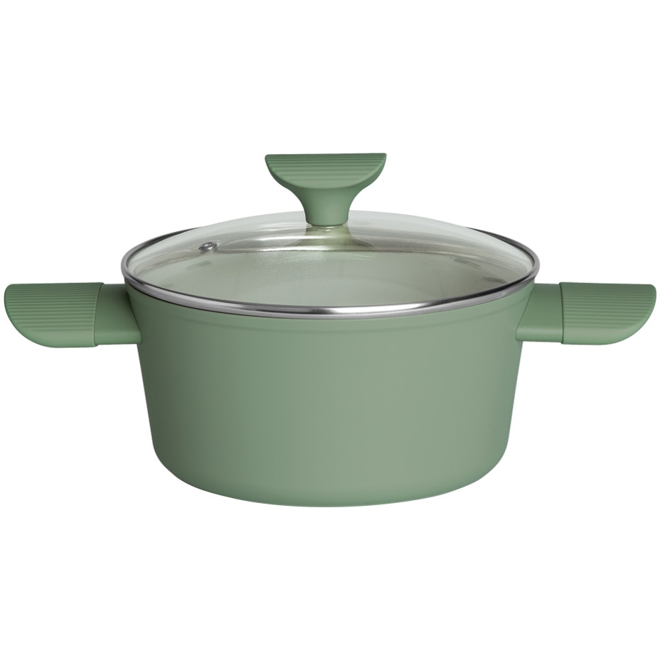 Cratita Fest Balance, aluminiu forjat, invelis antiaderent din ceramica, capac din sticla, 24cm
