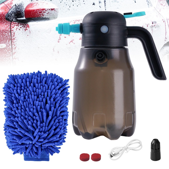 Електрически пистолет за пяна, ZPSNDP, 60 PSI, 2 дюзи за миене, 2L, батерия 4000 mAh