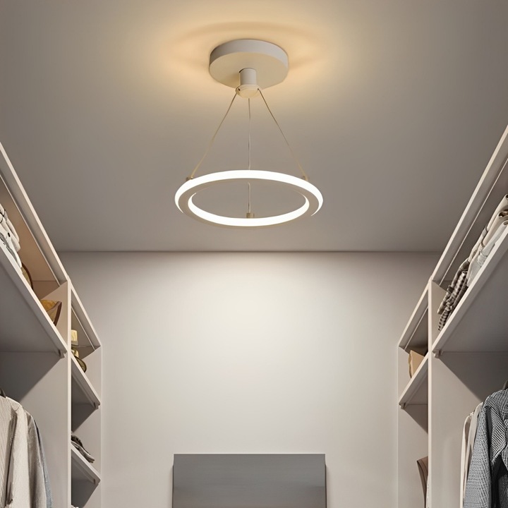 Lustra LED White Circle, suspendata, alba, lumina alba, D = 20 cm, 24W, LALELULI®