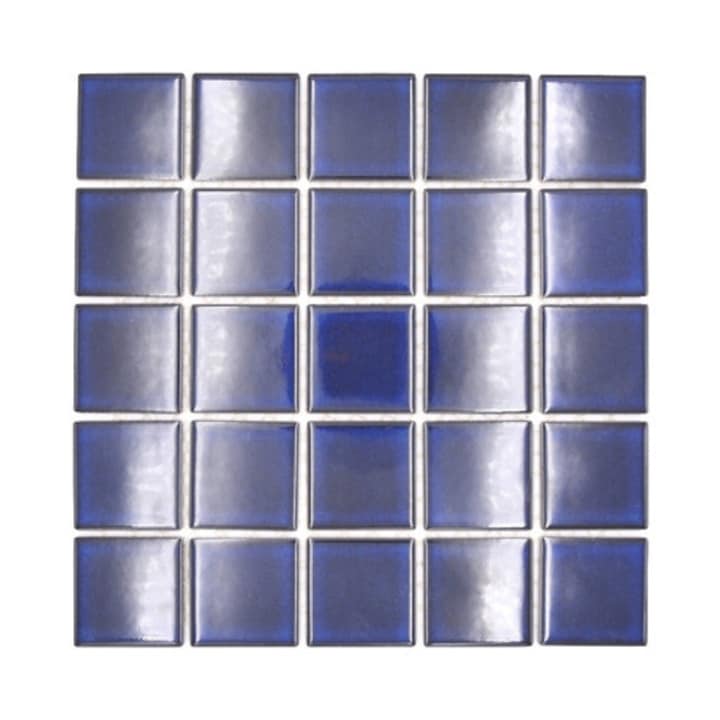 Mozaic ceramic albastru lucios, faianta albastra mozaic pentru perete, mozaic decorativ lucios 48
