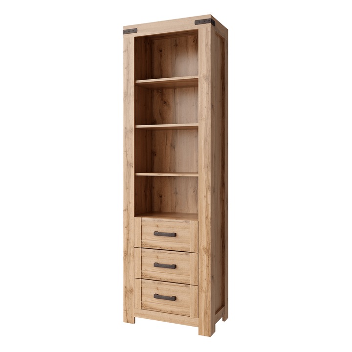 Biblioteca DTD stejar wotan Moratiz 64.8x40.1x210.1 cm